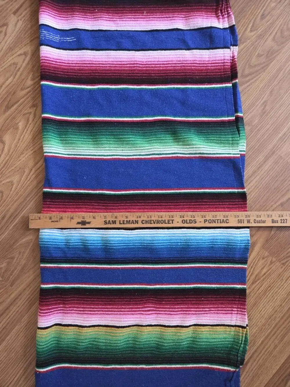 Vtg Mexican Woven Southwest Handmade Blanket Saltillo Rug Serape Multicolor 40x